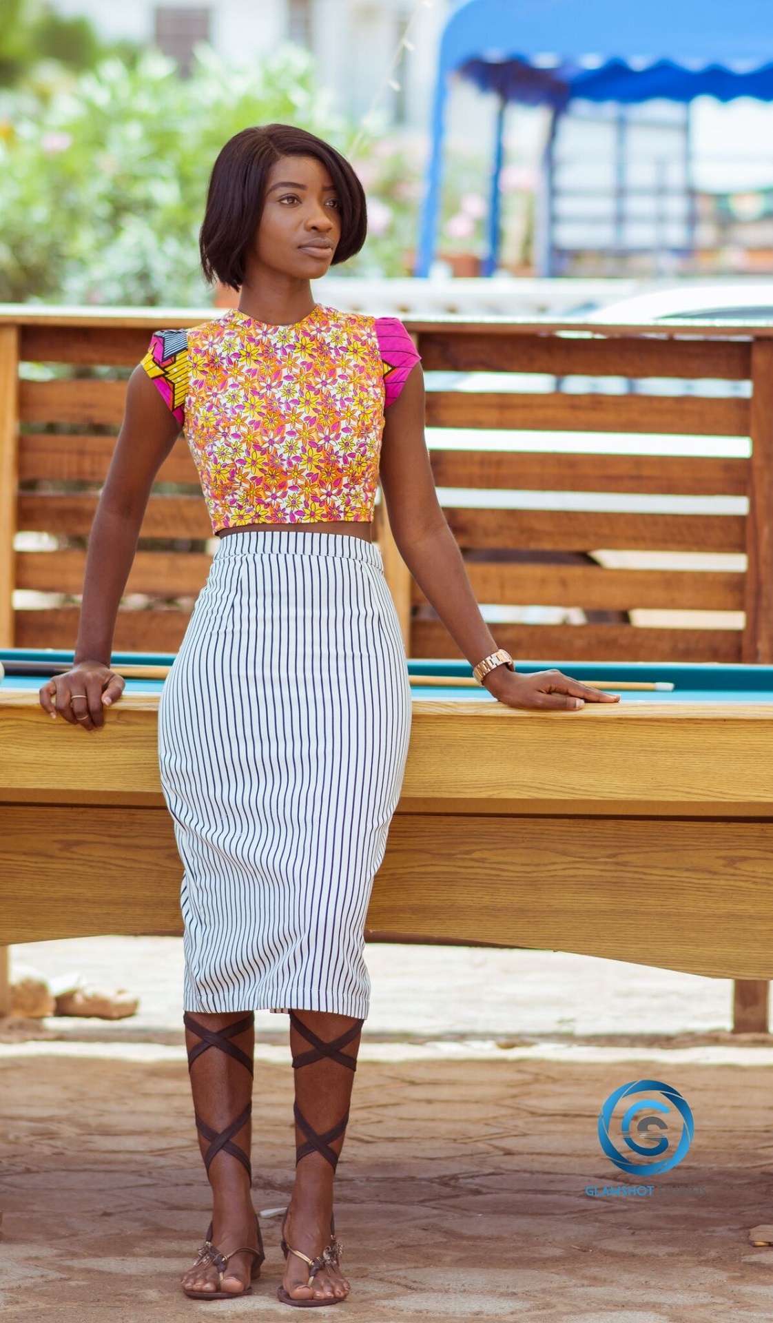 Ankara-Crop Top-Stripe skirt-Osaah-2
