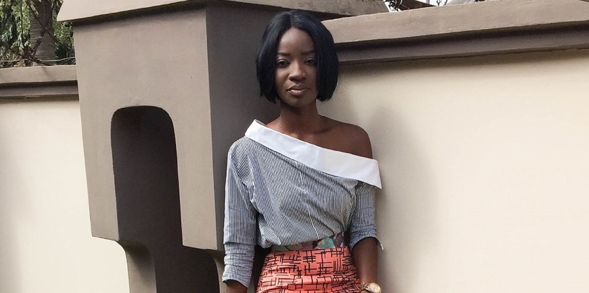 Osaah-Ameyo Pencil Skirt-Elom Stripe Shirt-Style 9
