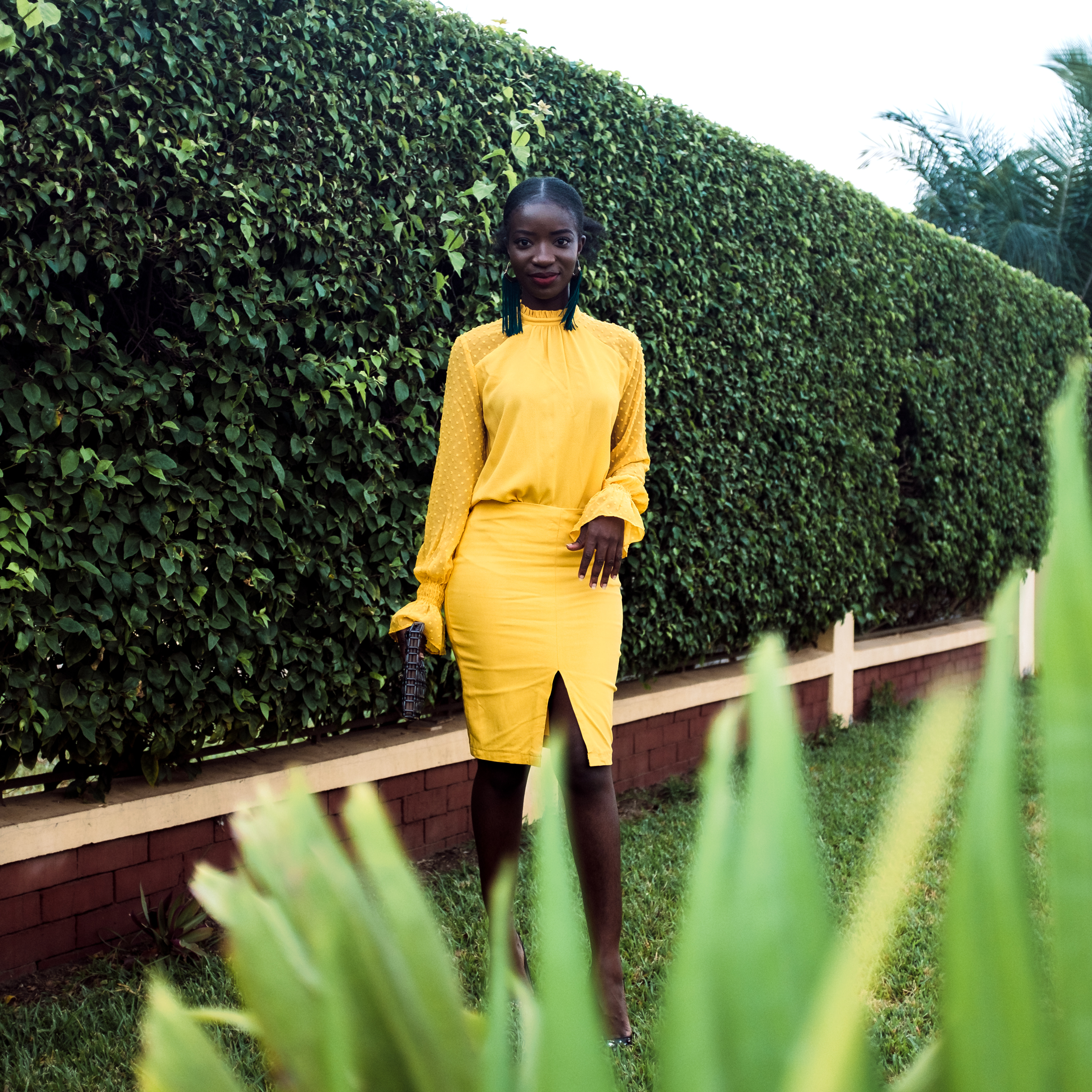 Osaah-Merry Christmas-Yellow Top-Yellow Skirt-Fringe-Style-Blogger 2