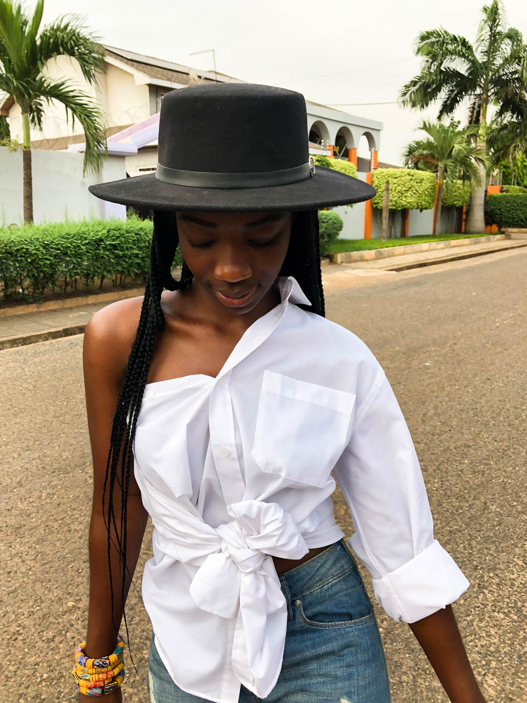 osaah-white shirt-Denim-DIY-Blue Heels 4