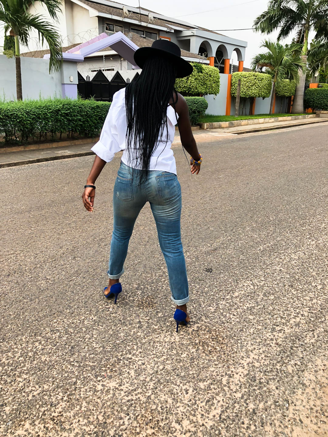 osaah-white shirt-Denim-DIY-Blue Heels 9