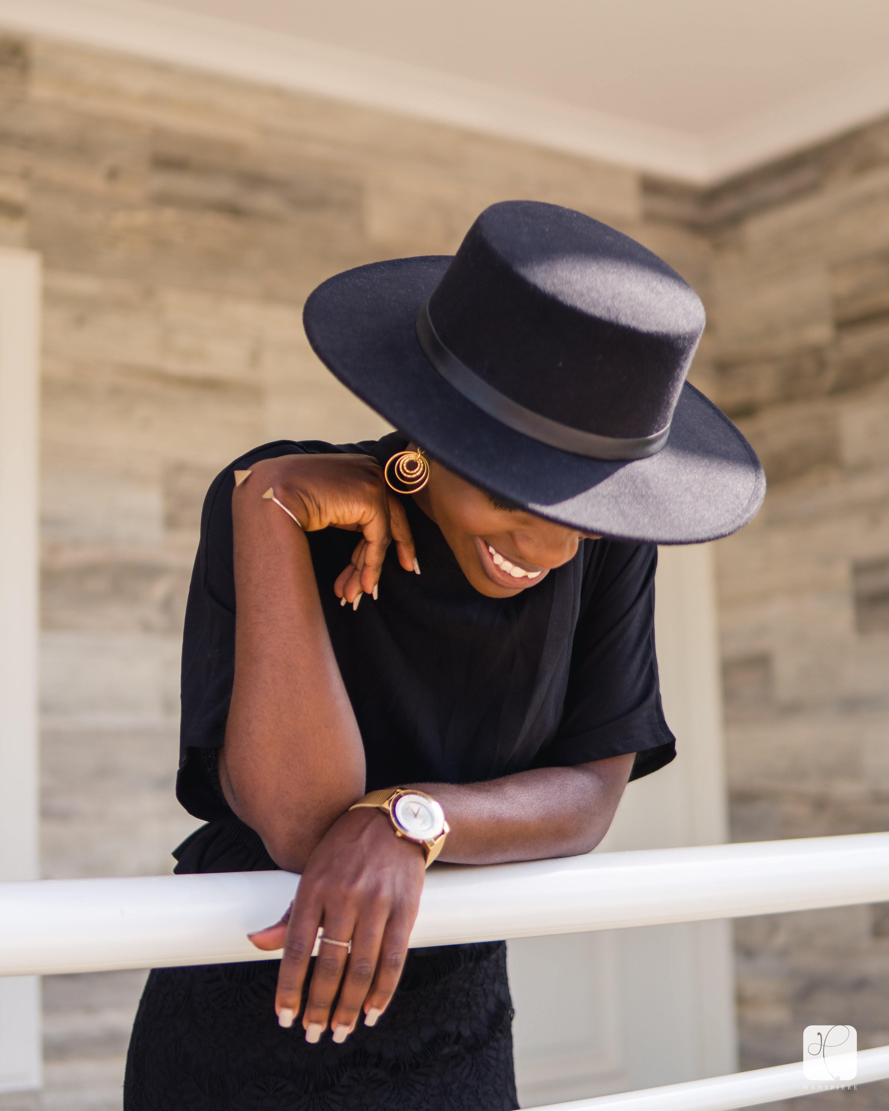 Osaah-Black Dress-Google Pictures-Lace Inspiration-Style-Fedora-Gold 9