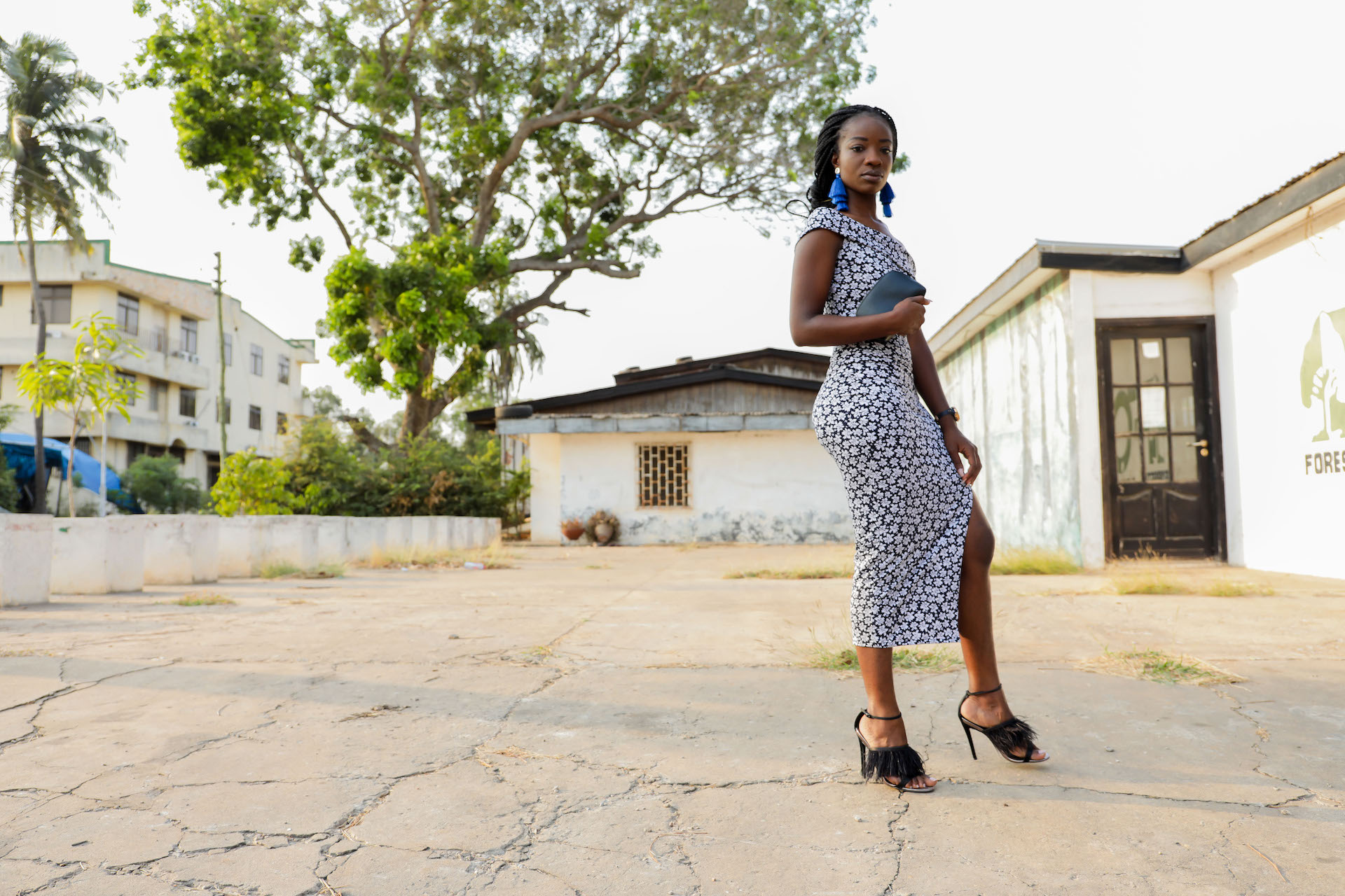 Osaah-Topshop heels-Blue tassle earings 3