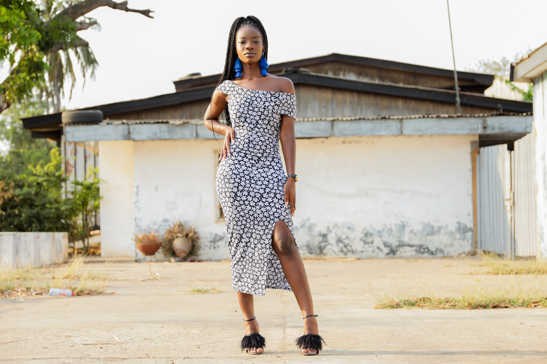 Osaah-Topshop heels-Blue tassle earings 7