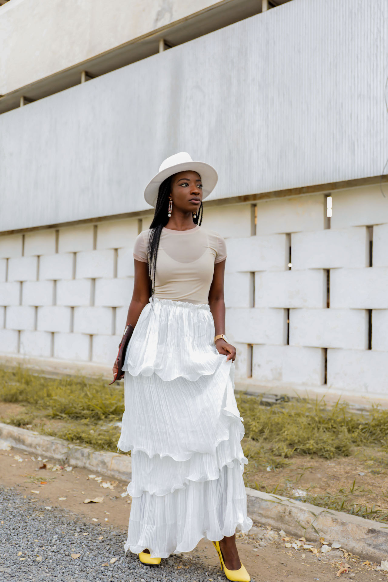 Osaah-Ruffles-Layered-Earth tones-Spring look-Fedora 4