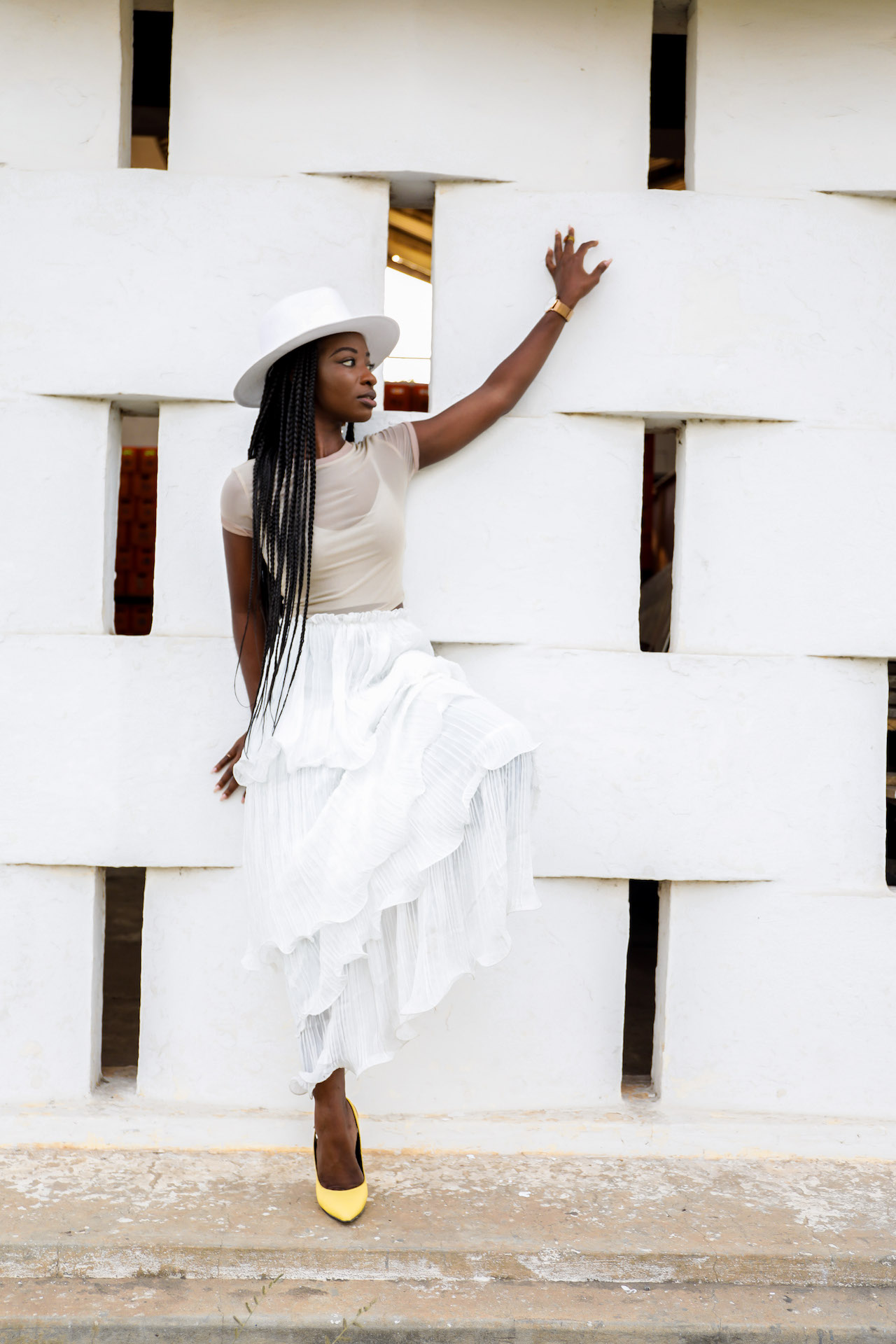Osaah-Ruffles-Layered-Earth tones-Spring look-Fedora 7