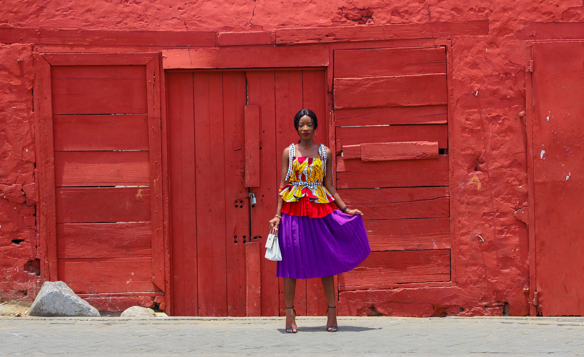 Poquapoqu -Wax print-Gingham-Purple-Asos-Osaah 2