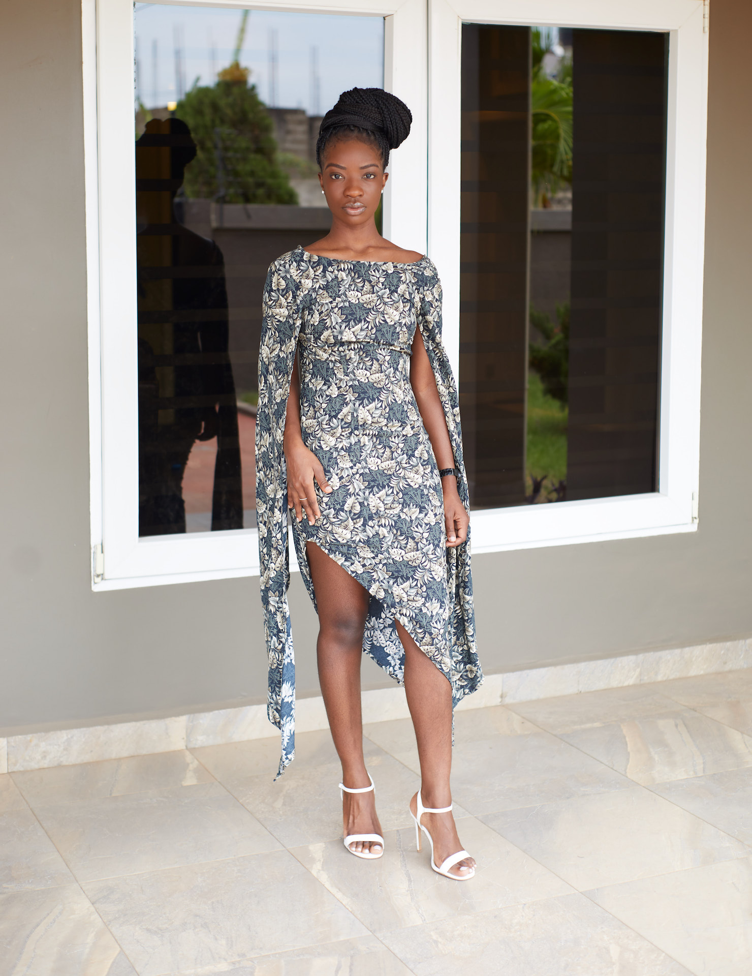 Osaah-Earth Tone-A-Symmetrical Dress 3